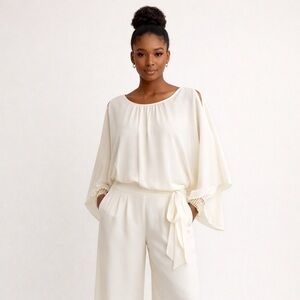 Women's Sheer Butterfly Slit Sleeve Boho Whimsical Blouse